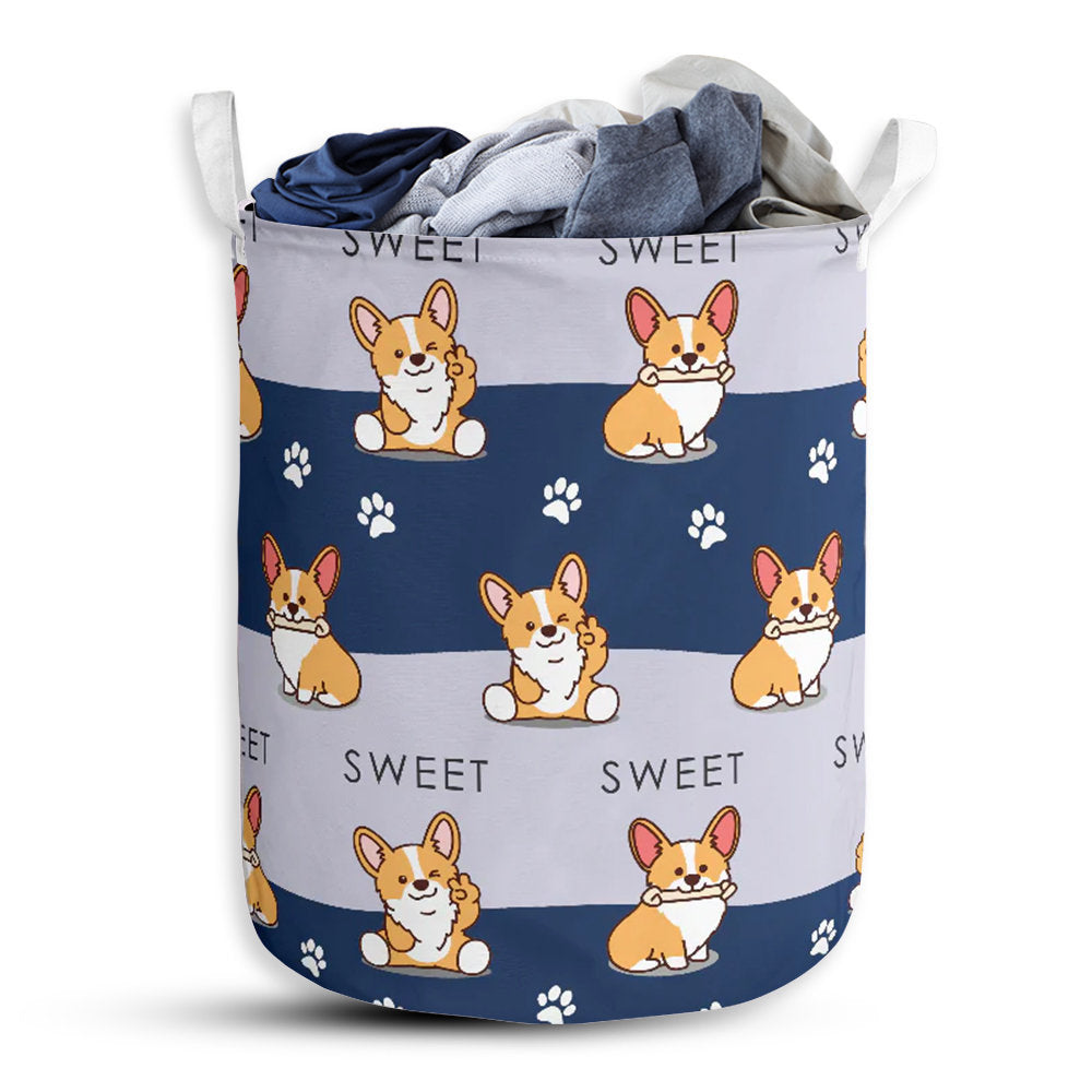 Small Size Corgi Sweet Laundry Basket For Bathroom Bedroom Storage