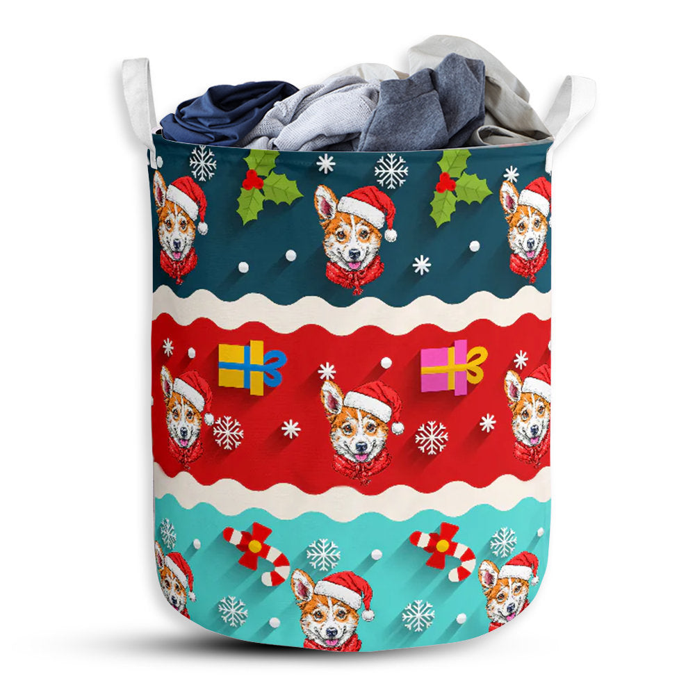 Small Size Corgi Symbol Pattern Laundry Basket For Bathroom Bedroom Storage