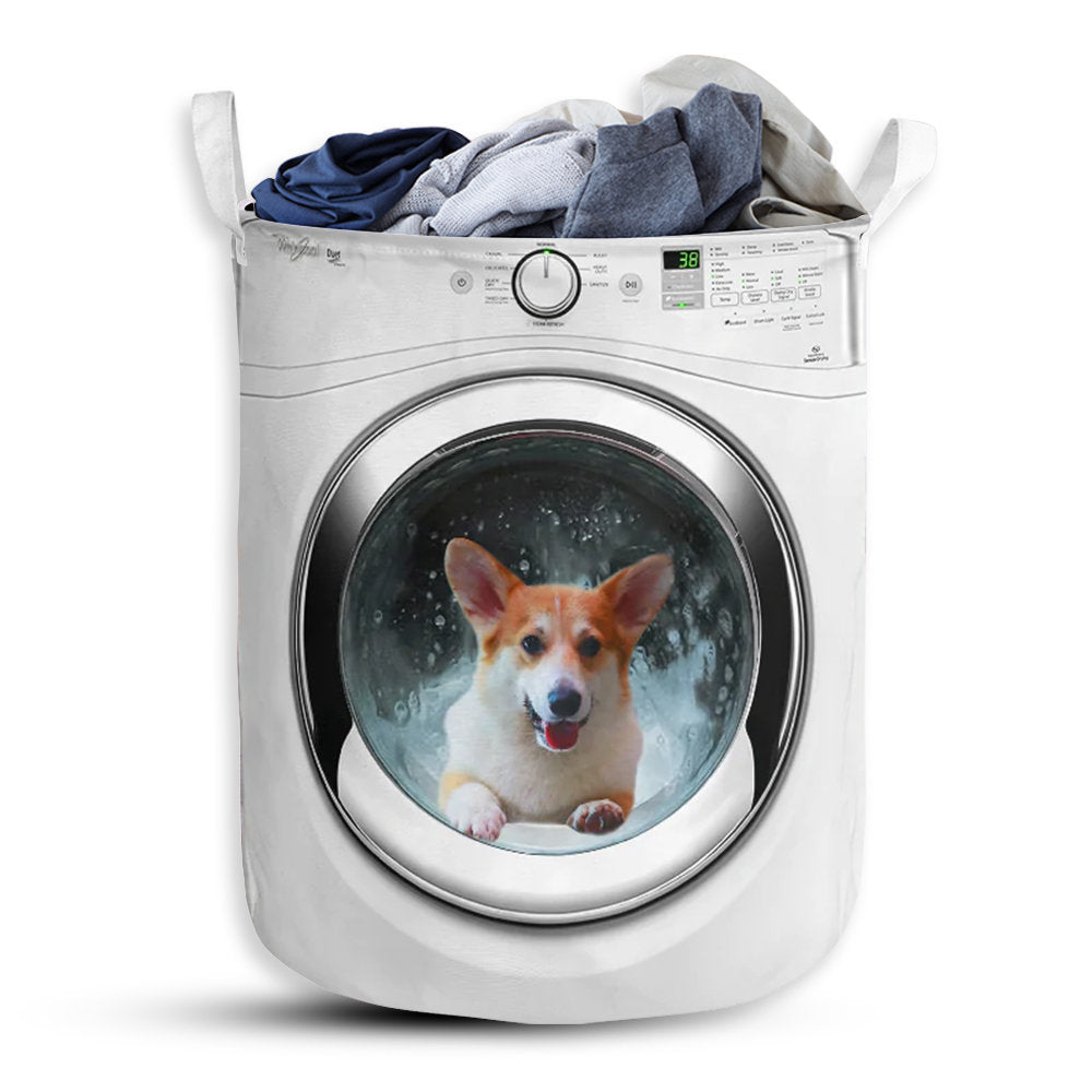 Small Size Corgi Washing Machine Laundry Basket For Bathroom Bedroom Storage