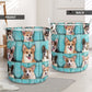 Corgi Wood Blue Style Laundry Basket For Room Home Organizer