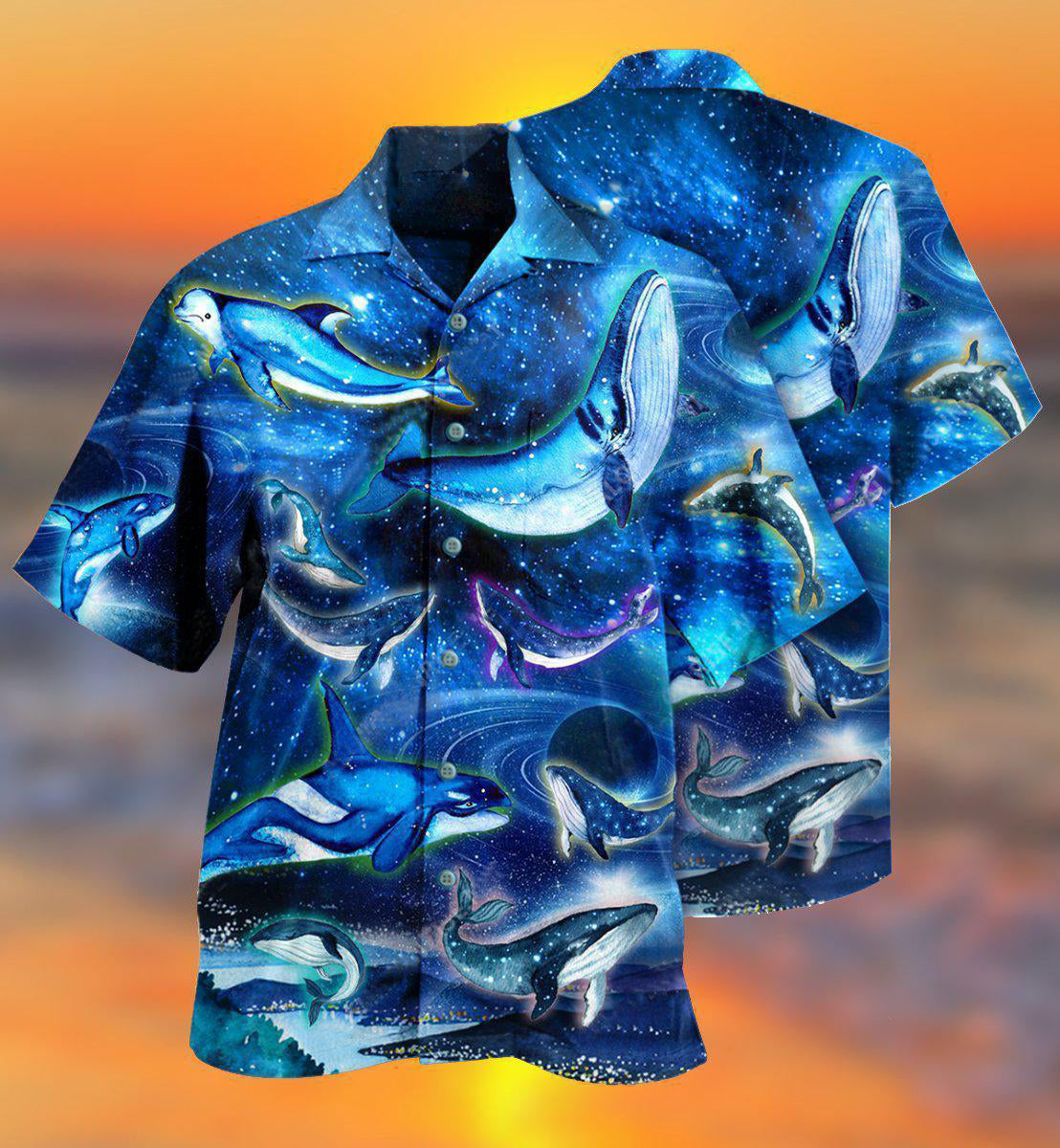 Cosmic Whale In Fantasy Space Hawaiian Shirt For Summer Vacation Beach Travel And Relaxed Casual Wear