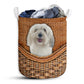 Coton De Tulear Dog Rattan Texture Laundry Basket For Bathroom Bedroom Storage