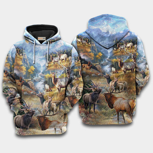Country Elk Nature Hoodie For Relaxed Daily Wear Weekend Outings And Thoughtful Gifting
