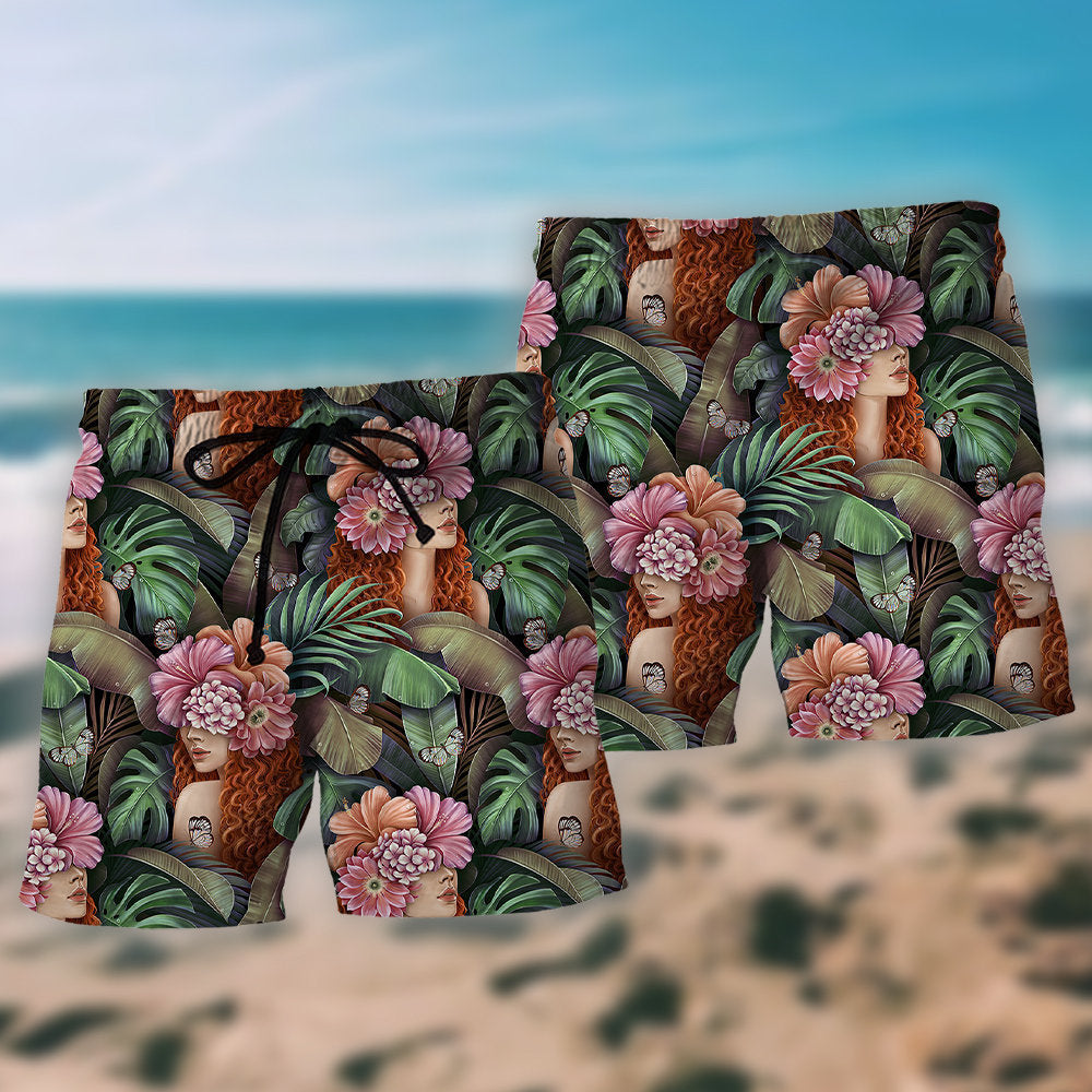 Tropical Country Girl Lifestyle Beach Shorts Print Detail For Beach Activities And Vacation Wear