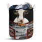 Cow Background Laundry Basket For Bathroom Bedroom Storage