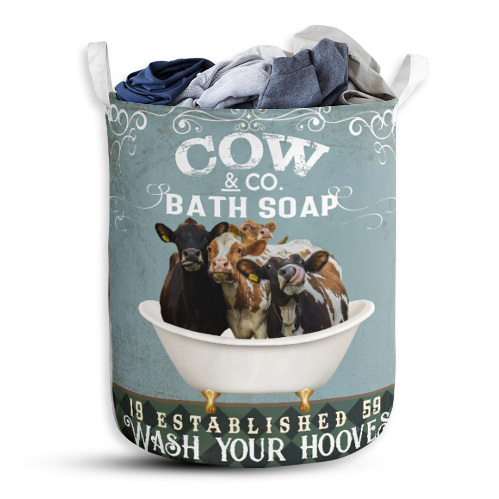 Cow Bath Soap Style Laundry Basket For Bathroom Bedroom Storage