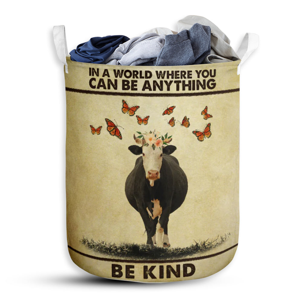 Cow Be Kind Laundry Basket For Bathroom Bedroom Storage