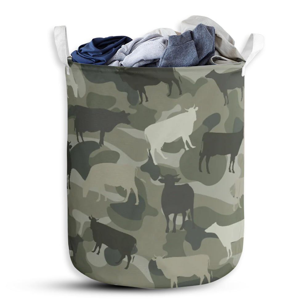 Cow Camo Laundry Basket For Bathroom Bedroom Storage