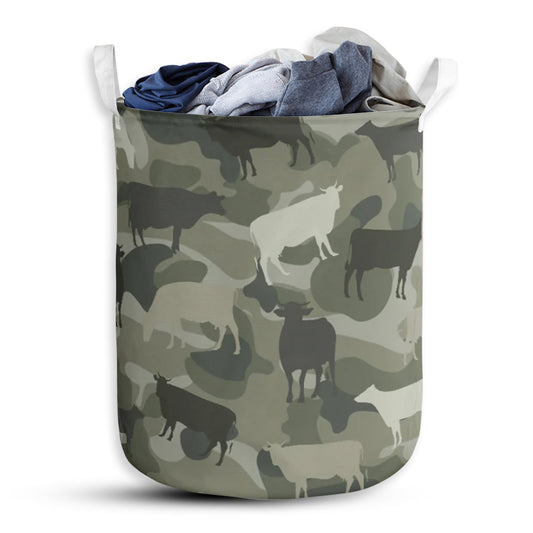 Cow Camo Laundry Basket For Bathroom Bedroom Storage