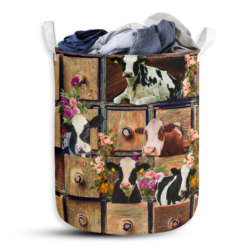 Cow Drawer Laundry Basket For Bathroom Bedroom Storage