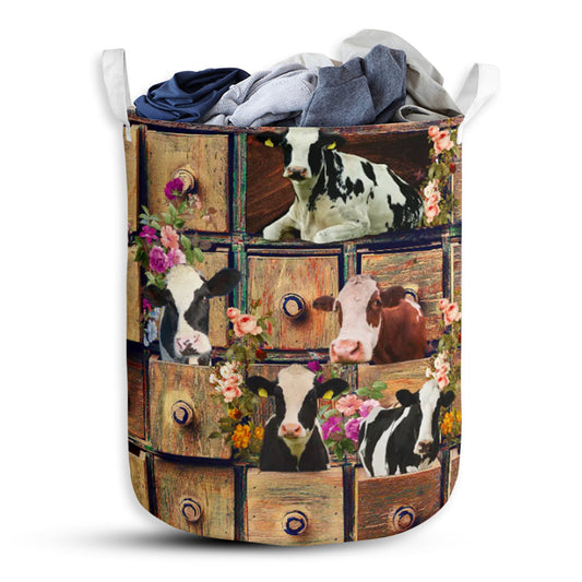 Cow Drawer Laundry Basket For Bathroom Bedroom Storage