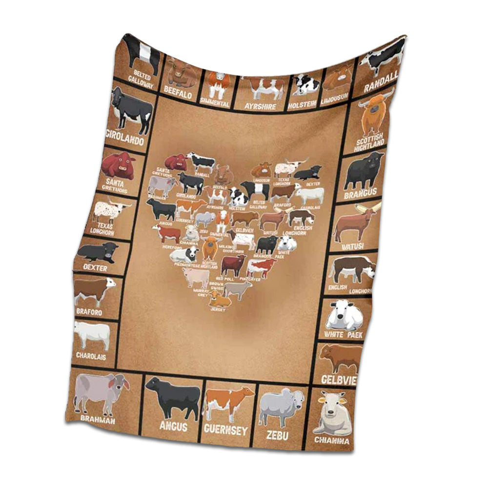 Cow Farm Life Love Animals Flannel Blanket For Cozy Bedroom Sofa Decor