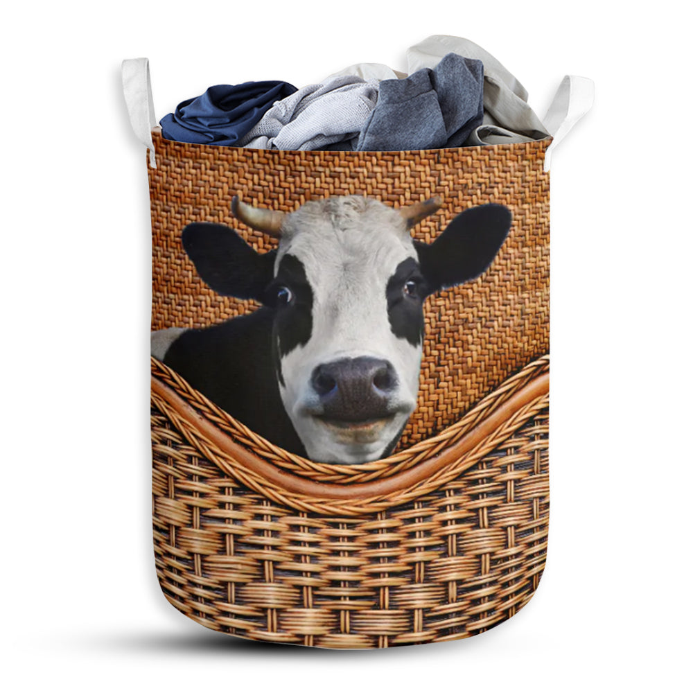 Cow Handmade Laundry Basket For Bathroom Bedroom Storage