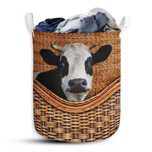 Cow Handmade Laundry Basket For Bathroom Bedroom Storage