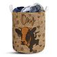 Cow Heart Brown Laundry Basket For Bathroom Bedroom Storage