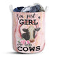 Cow I'm Just A Girl Who Loves Cows Laundry Basket For Bathroom Bedroom Storage