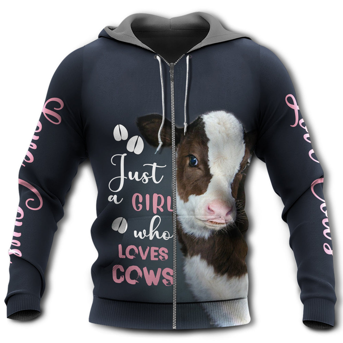 Cow Girl Loves Cows Hoodie For Country Events Daily Outfits And Relaxed Streetwear