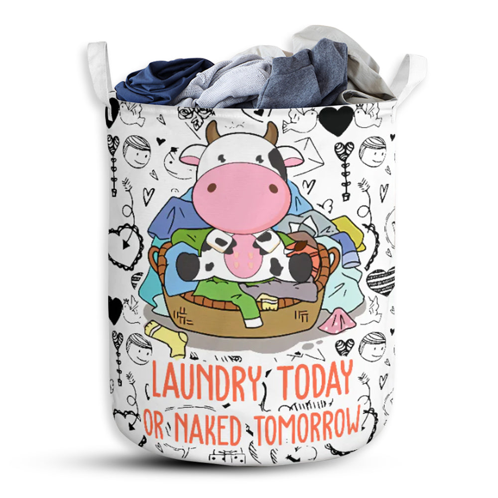 Cow Love Pattern Today Laundry Basket For Bathroom Bedroom Storage