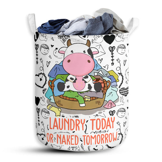 Cow Love Pattern Today Laundry Basket For Bathroom Bedroom Storage