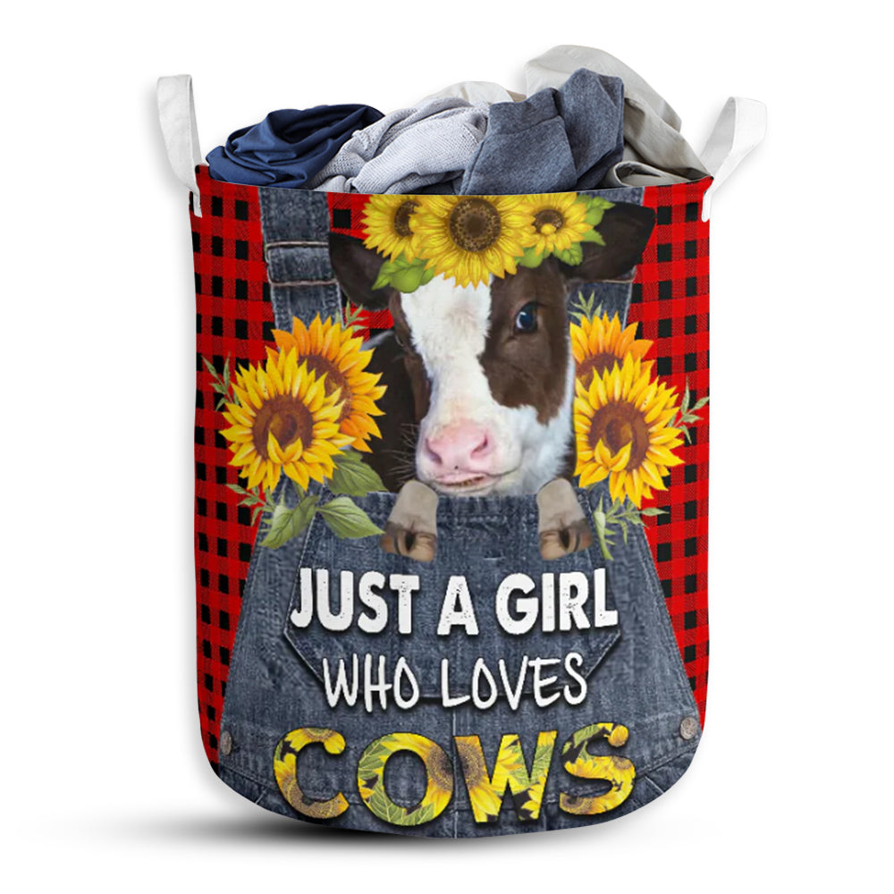 Cow Sunflower Jean Set Laundry Basket For Bathroom Bedroom Storage
