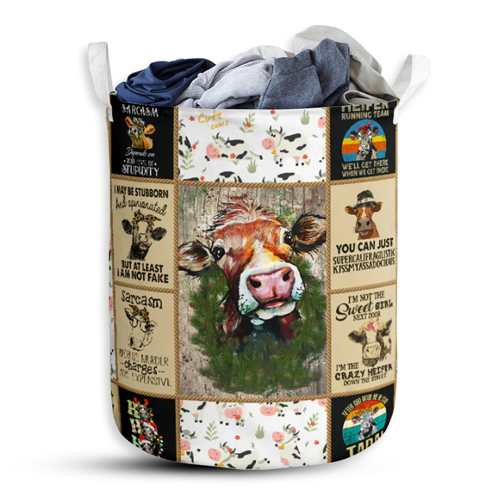 Cow Ta Da Laundry Basket For Bathroom Bedroom Storage