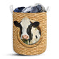 Cow Woven Laundry Basket For Bathroom Bedroom Storage