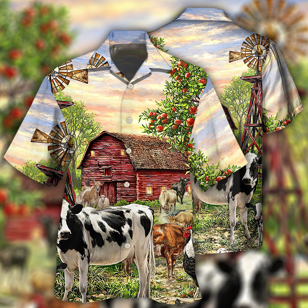 Cows Farm Peace Hawaiian Shirt For Resort Trips, Coastal Parties, And Warm Weather Style