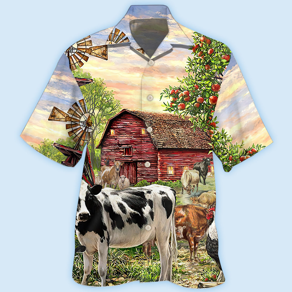 Cows Farm Peace Hawaiian Shirt For Resort Trips, Coastal Parties, And Warm Weather Style