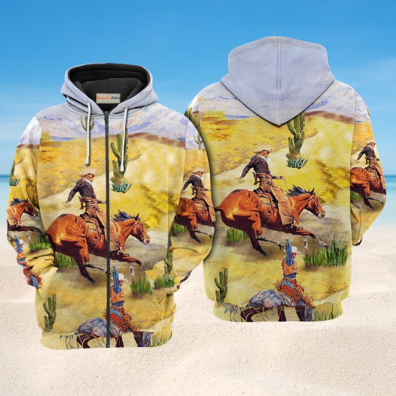 Cowboy Love Desert Hoodie For Rustic Travel Casual Adventures And Gift Giving