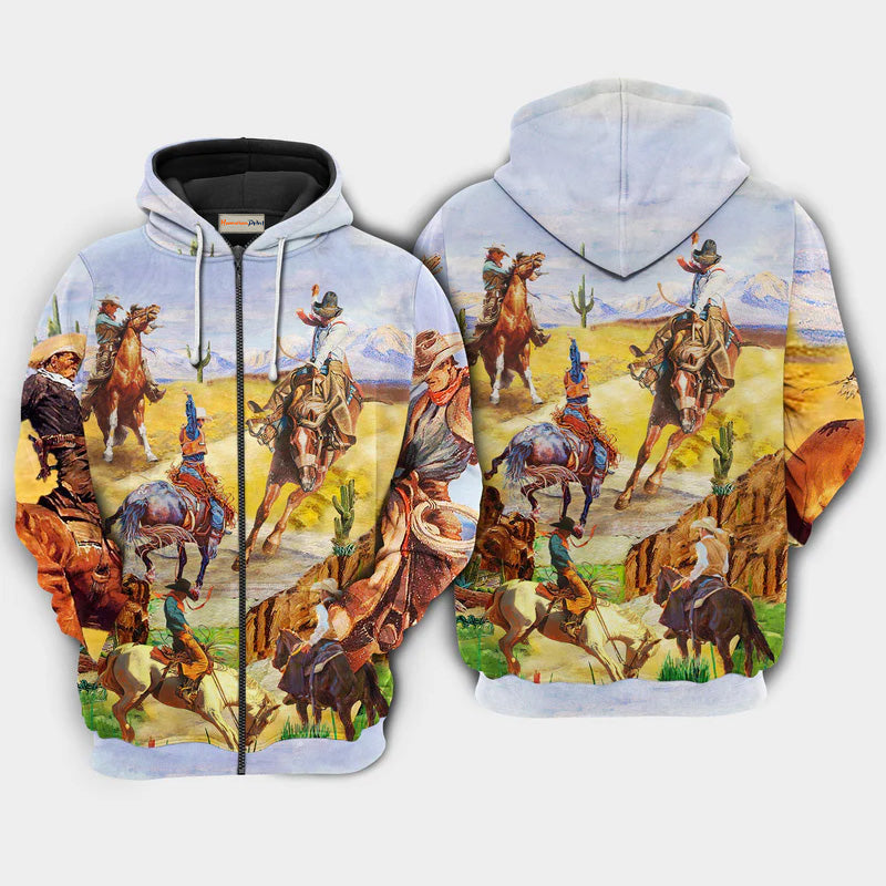 Cowboy Love Desert Hoodie For Western Events Outdoor Activities And Everyday Styling