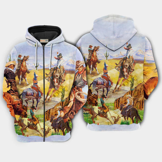 Cowboy Love Desert Hoodie For Western Events Outdoor Activities And Everyday Styling