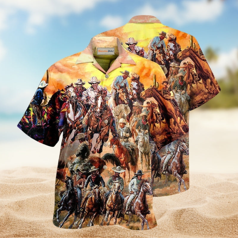Cowboy Loves Grassland Hawaiian Shirt For Coastal Travel Summer Holidays And Thoughtful Casual Gifts