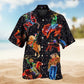 Cowboy Neon Western Glow Hawaiian Shirt For Warm Weather Outing, Cruise Journey, And Weekend Wear