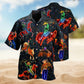 Cowboy Neon Western Glow Hawaiian Shirt For Poolside Gathering, Cruise Journey, And Relaxed Resort Style