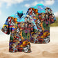Cowboy Pirate Skull Hawaiian Shirt For Resort Escape, Tropical Holiday, And Comfortable Travel Wear