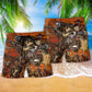 Cowboy Skull War Classic Hawaiian Print Beach Shorts For Western Inspired Warm Weather Style