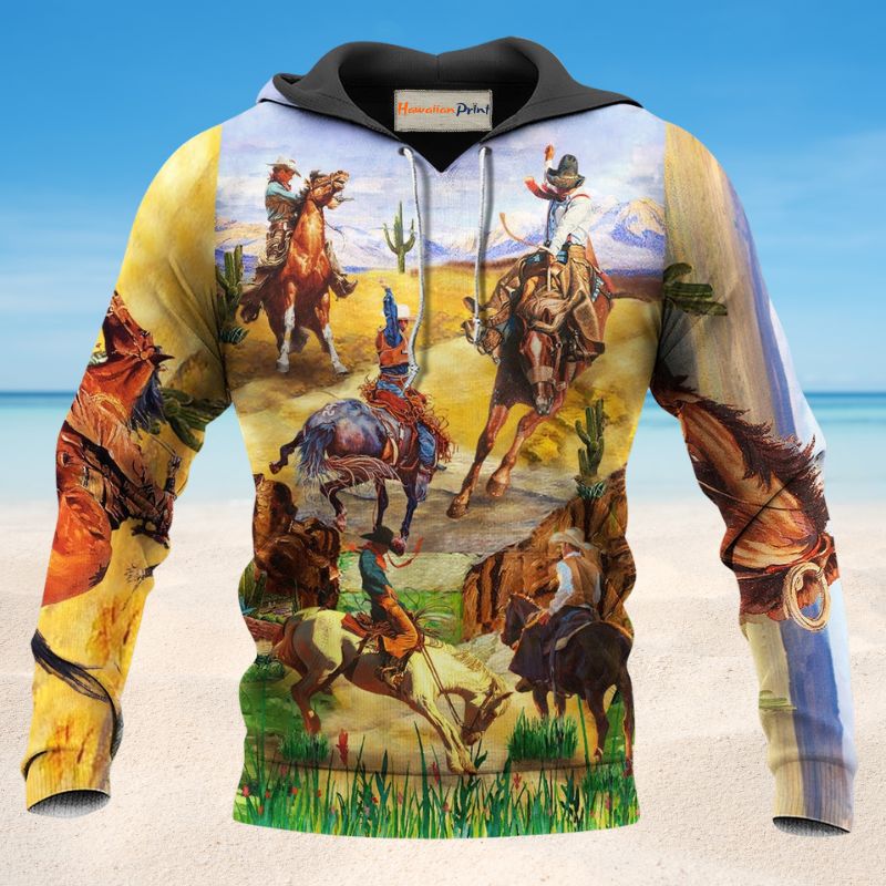 Cowboy Desert Cactus Love Hoodie For Horse Inspired Streetwear Holidays And Comfortable Outfits