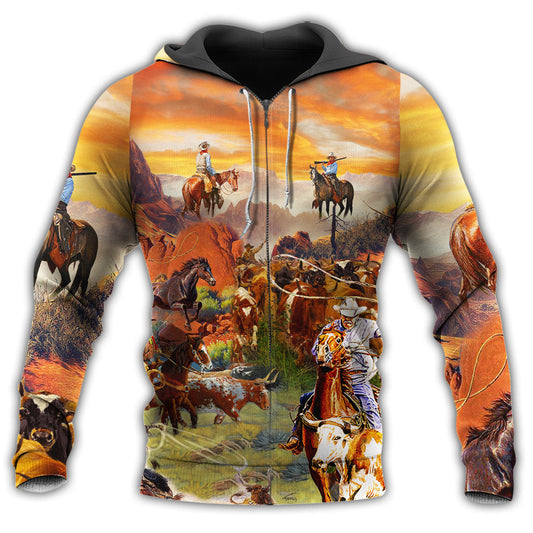 Cowboy Grassland Mountain Life Hoodie For Equestrian Enthusiasts Casual Wear And Weekend Travel