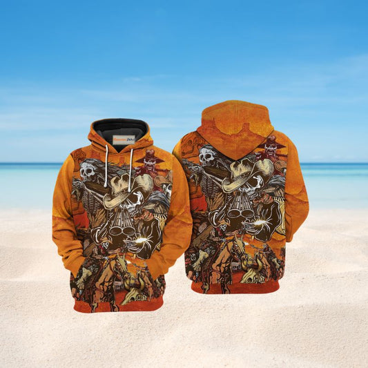 Cowboy Skull War Hoodie For Equestrian Enthusiasts Casual Wear And Weekend Travel