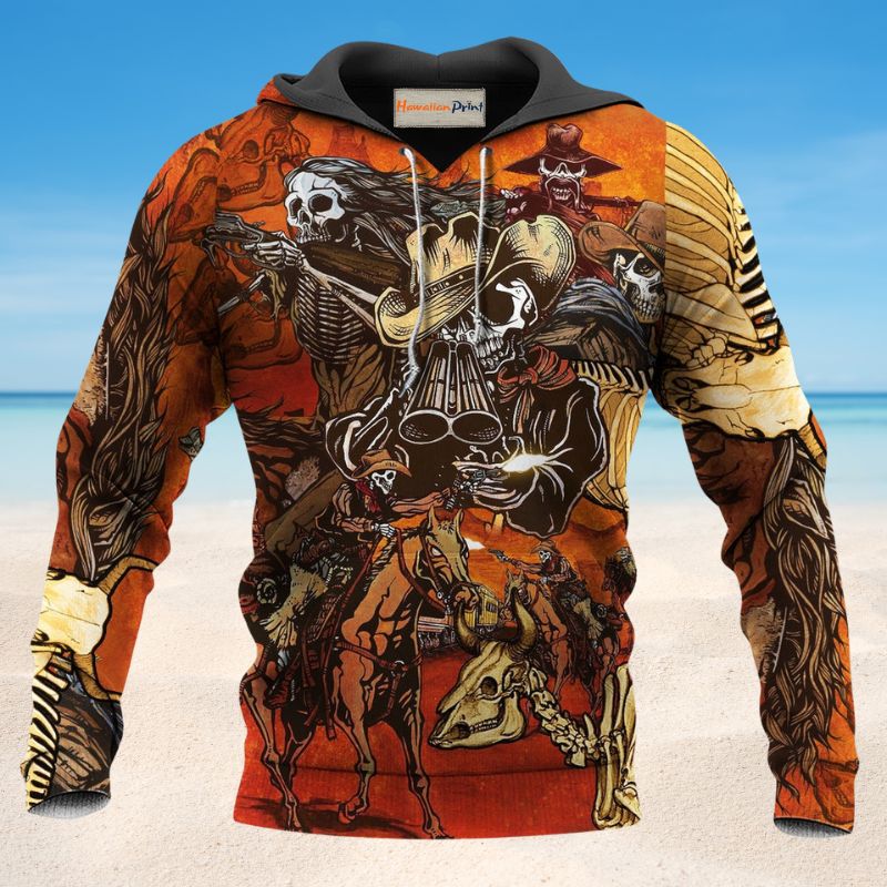 Cowboy Skull War Hoodie For Rustic Casual Looks Outdoor Events And Comfortable Layering