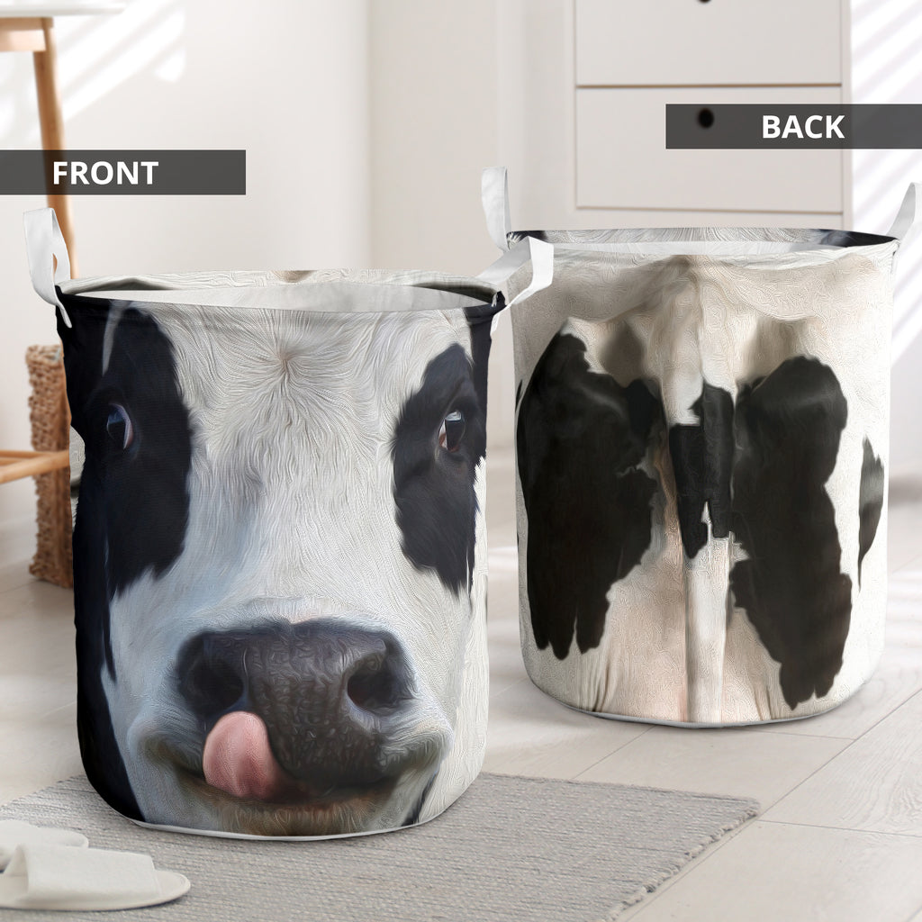 Cow Face And Butt Laundry Basket For Room Home Organizer