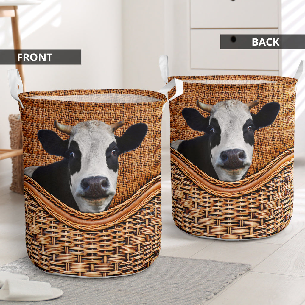 Cow Handmade Laundry Basket For Room Home Organizer