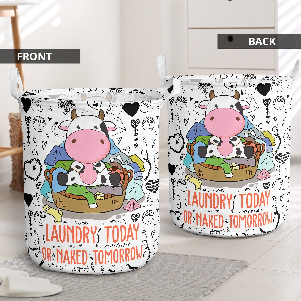 Cow Love Pattern Today Laundry Basket For Room Home Organizer