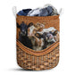 Cow Rattan Texture Lover Laundry Basket For Bathroom Bedroom Storage