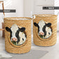 Cow Woven Laundry Basket For Room Home Organizer
