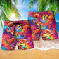 Red Crab Beach Shorts Pattern Detail For Coastal Leisure And Thoughtful Gift Giving