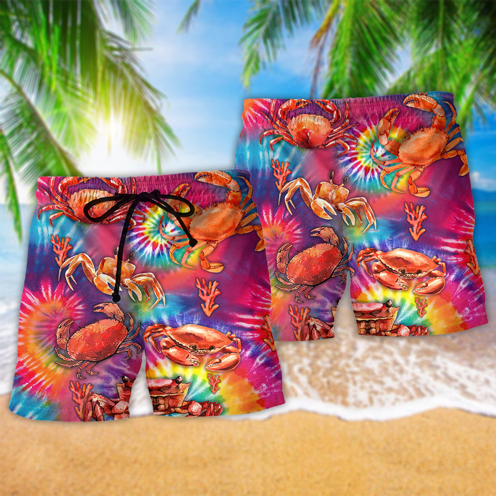 Red Crab Beach Shorts Pattern Detail For Coastal Leisure And Thoughtful Gift Giving