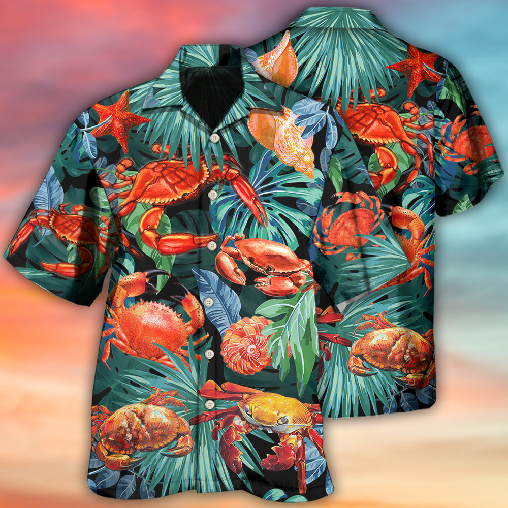 Tropical Crab Leaf Hawaiian Shirt For Beach Days, Summer Outings, And Thoughtful Gift Giving