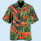 Tropical Crawfish Leaf Hawaiian Shirt For Resort Trips, Coastal Parties, And Warm Weather Style