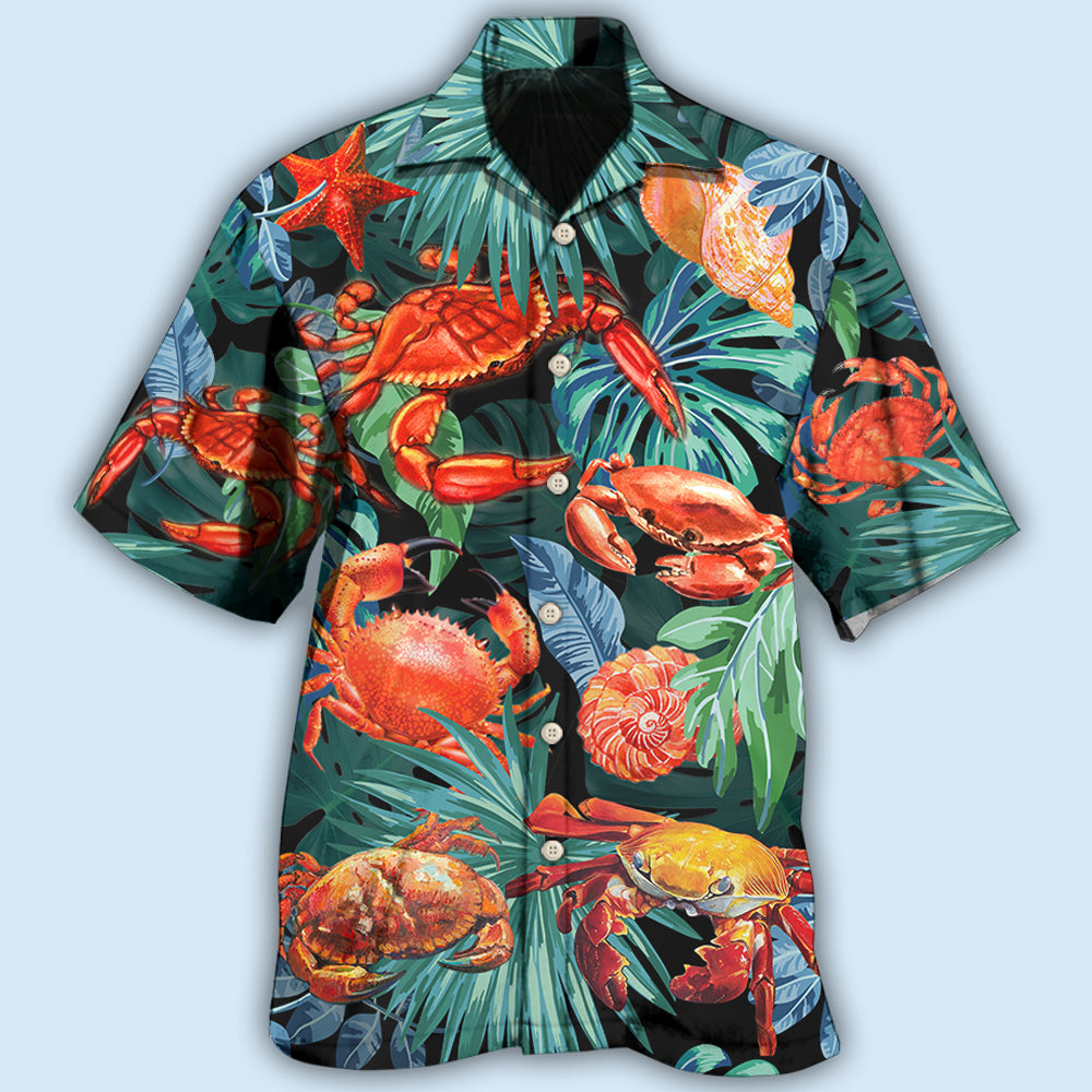 Tropical Crab Leaf Hawaiian Shirt For Beach Days, Summer Outings, And Thoughtful Gift Giving